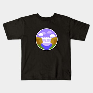 Landscape with waterfall Kids T-Shirt